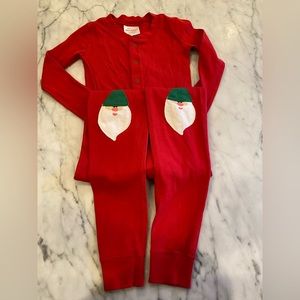 Hanna Andersson long john one piece Santa pajama set size 7 120cm NWOT